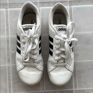 Adidas neo Classic White Sneakers with Black Stripes